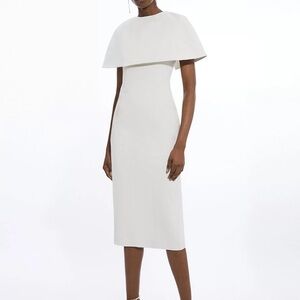 Karen Millen White Midi Cape Dress